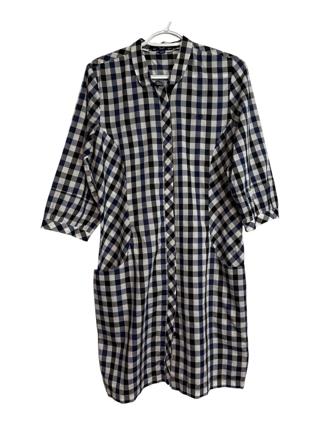 Fred Perry Cotton Checkered Shirt Dress Size 10